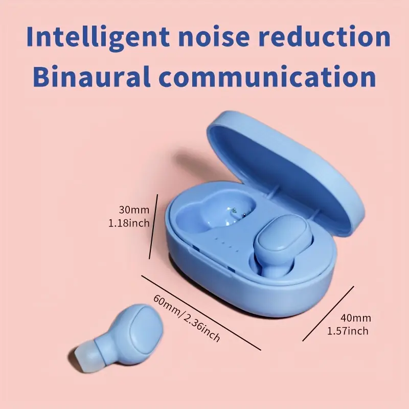 Giceck TWS Wireless Earbuds - Compact In-Ear Mini Headphones with Charging Case, Pink & Blue, Portable Design, Ideal for Sports & Gifts, USB-C, 150mAh Battery, Isolation Mode, Lightweight Plastic Design - Image 3