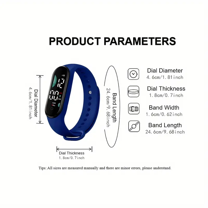 2pcs LED Electronic Watches, Outdoor Touch Screen Silicone Digital Sports Watch, Ideal Gift Choice - Image 5