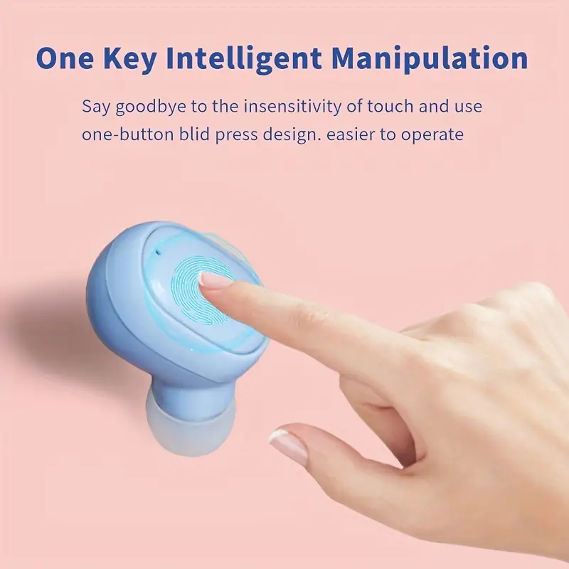 Giceck TWS Wireless Earbuds - Compact In-Ear Mini Headphones with Charging Case, Pink & Blue, Portable Design, Ideal for Sports & Gifts, USB-C, 150mAh Battery, Isolation Mode, Lightweight Plastic Design - Image 12